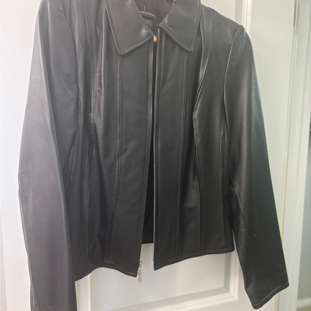 Women's Classic Black Leather Jacket